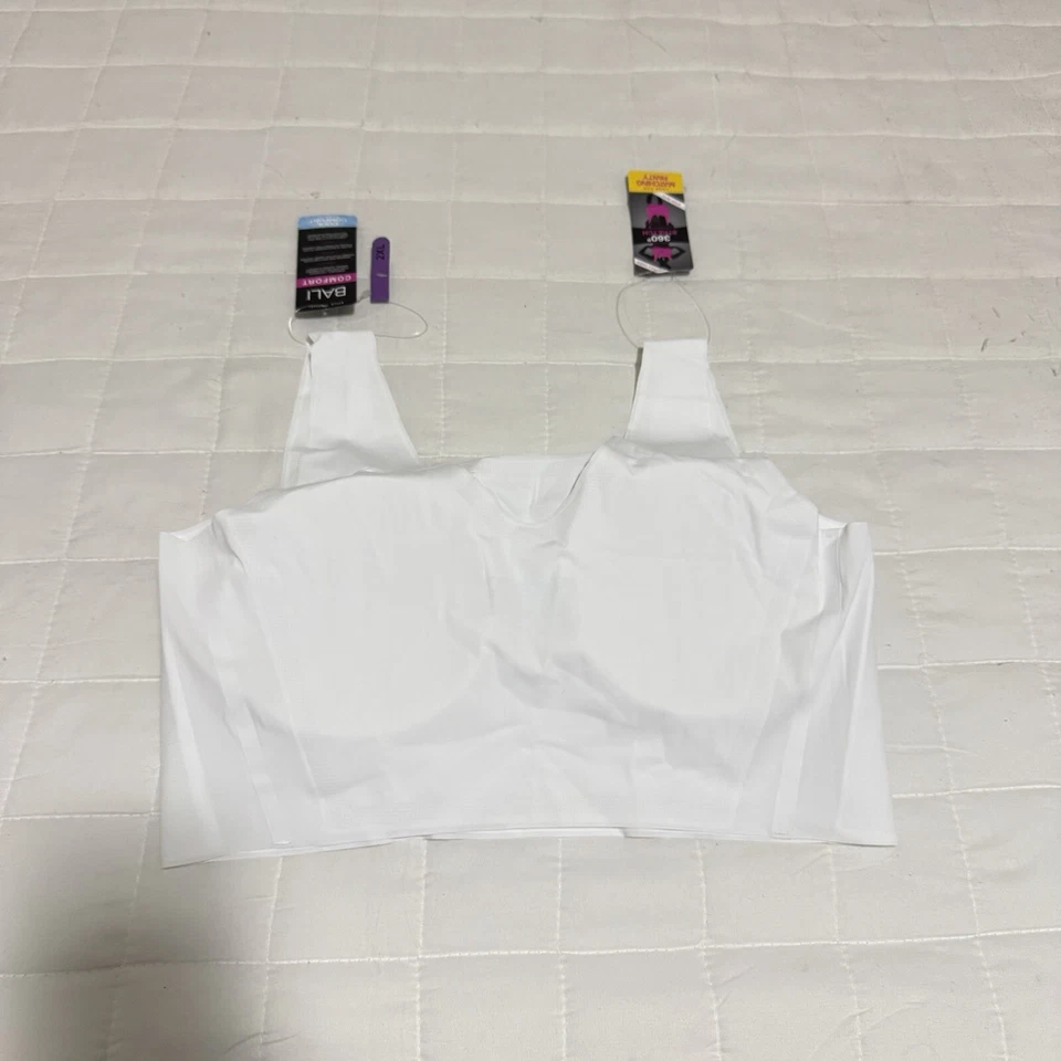 Sutiã Hanes Bali Intimates Preto 2XL Tecido Conforto Legal Sem Alça Deslizante NOVO - Imagem 4 de 4