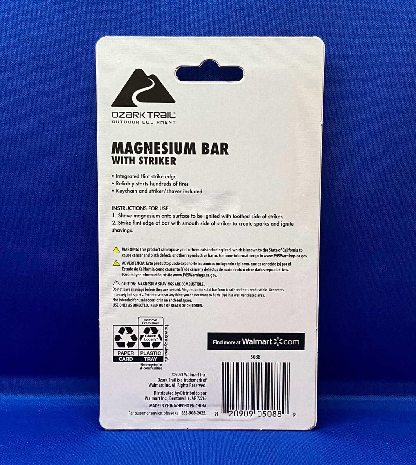 Ozark Trail Magnesium Bar With Striker Fire Starter. for sale online eBay