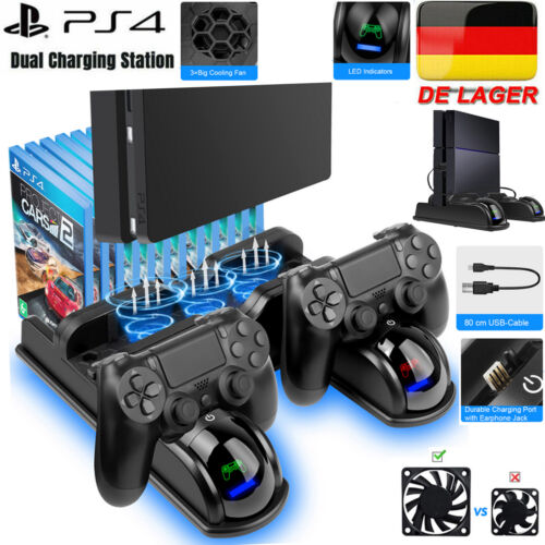 PS4 Controller Ladestation Vertical Stand Lüfter für Playstation 4/PS4 Pro/Slim - Bild 1 von 24