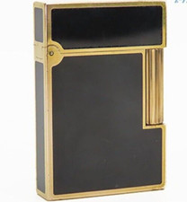 Working S.T.Dupont Gas Lighter black gold gatsby without box