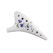 12 Holes Round Head Ceramic Ocarina Alto C Hand Painted Musical Instrument H4n8
