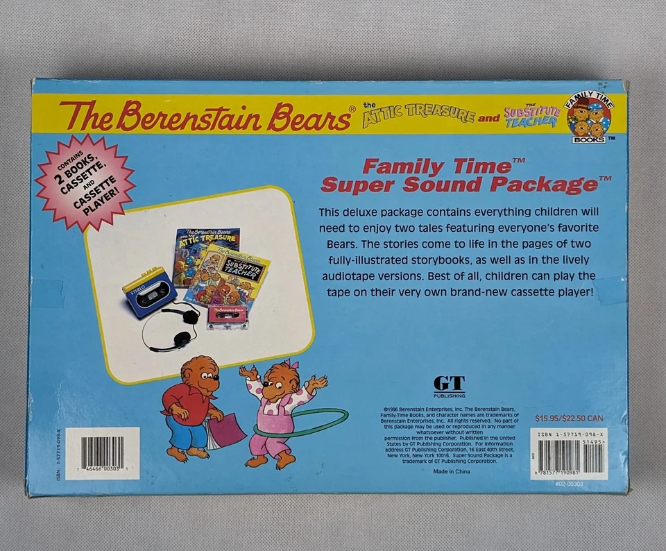 VTG 1996 The Berenstain Bears Family Time Super Sound Package Cassette Bundle - Image 2 of 4