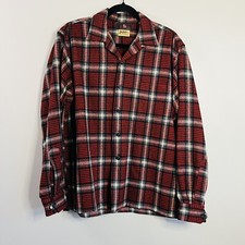 Vintage Plaid St Mary's Wool Flannel 100 Wool Red Black Plaid Long Sleeve Judds