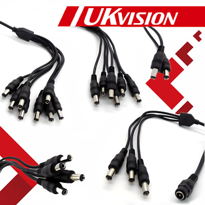 2.1mm DC Power Splitter Cable -1 to 8 Adapter for CCTV Camera and LED ...