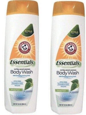 2 Arm & Hammer Essentials Vegan Simply Fresh Ultra Moisturizing Body Wash 12oz