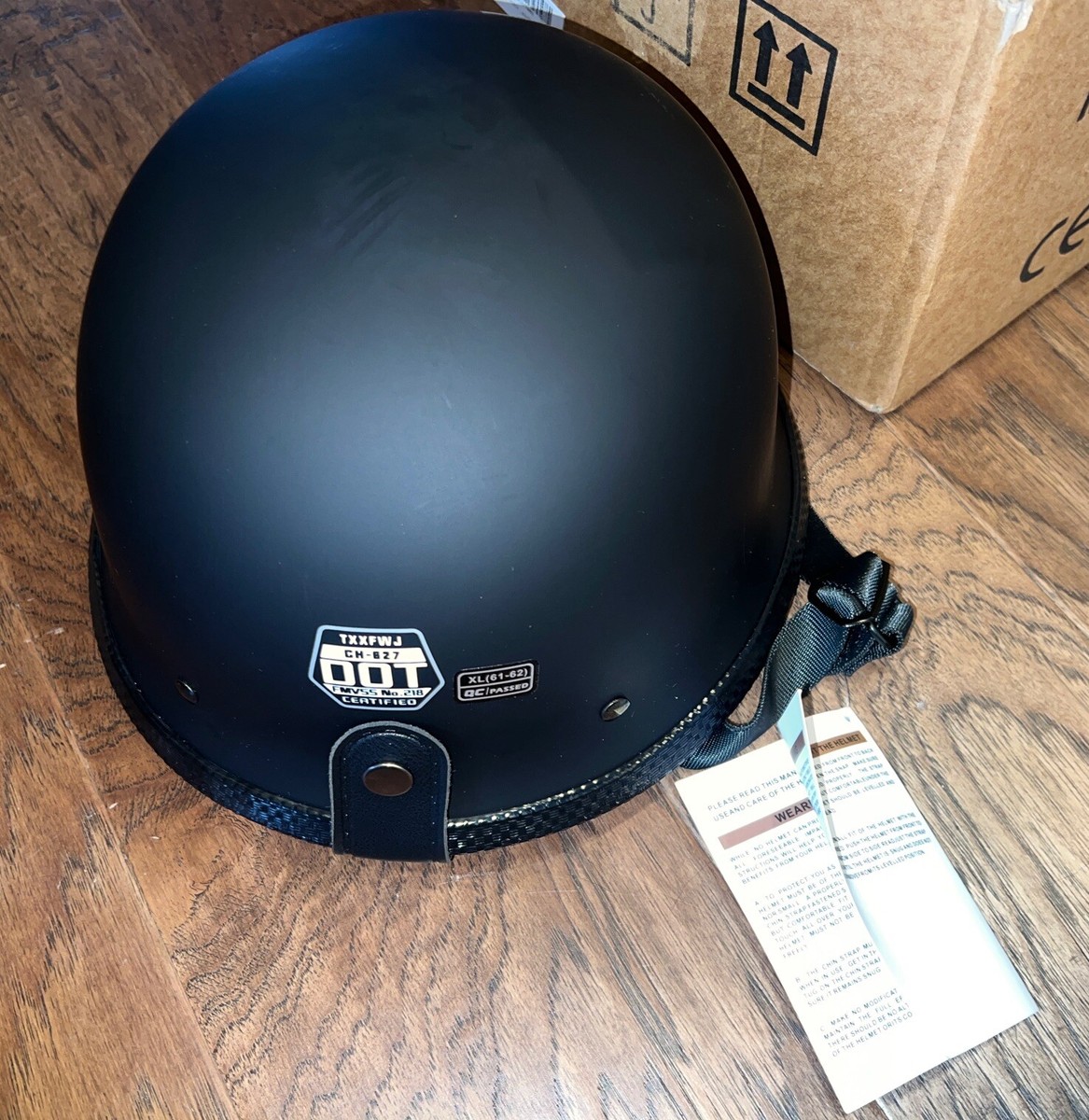 Half Shell Black Hawk Motorcycle Plain Helmet DOT Approved CH-627