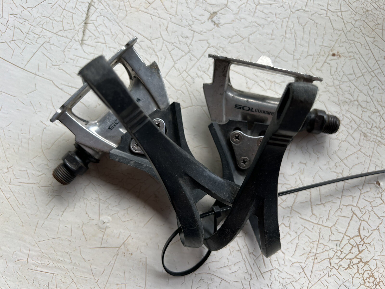Pédales Vintage Shimano 105 PD-1050 – Argent, Aéro Triangle, 3 Boulons – Pour Vélo De Course