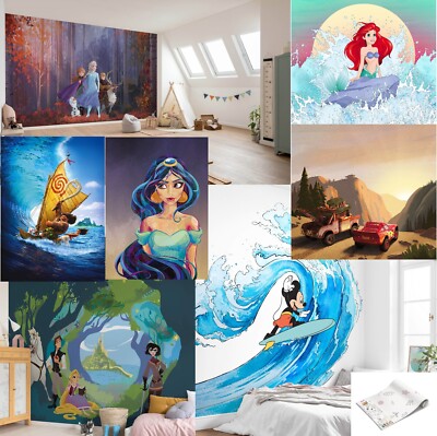 Disney Wall Murals Girl and Boy bedroom large wall thick wallpaper Princess Car