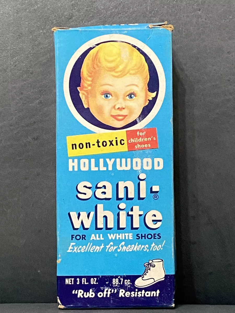 VINTAGE 70s HOLLYWOOD SANI-WHITE SHOE POLISH BOX ADS GREAT