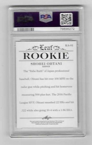 2018 LEAF ROOKIE ACHIEVEMENT RC SHOHEI OHTANI PSA 10 GEM MINT!! - 第 2/2 張圖片