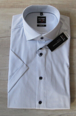 OLYMP LEVEL FIVE 5 BODY FIT  1/2 ARM HEMD Gr. 38 weiß-blau *NEU* 59,95 
