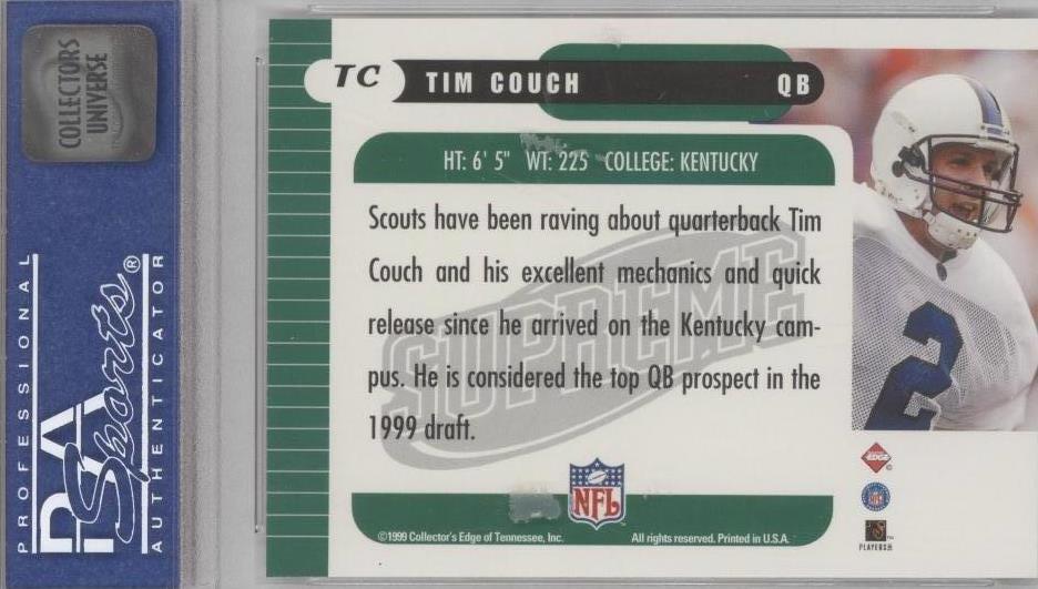 Collector's Edge Supreme Tim Couch #TC Trading Card 1999 for sale