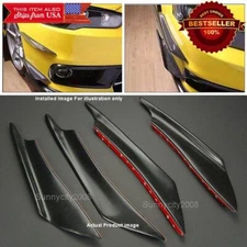 ABS 4 Pcs Black Splitter Fin Spoiler Wing Bumper Lip Canards Diffusers for Mini
