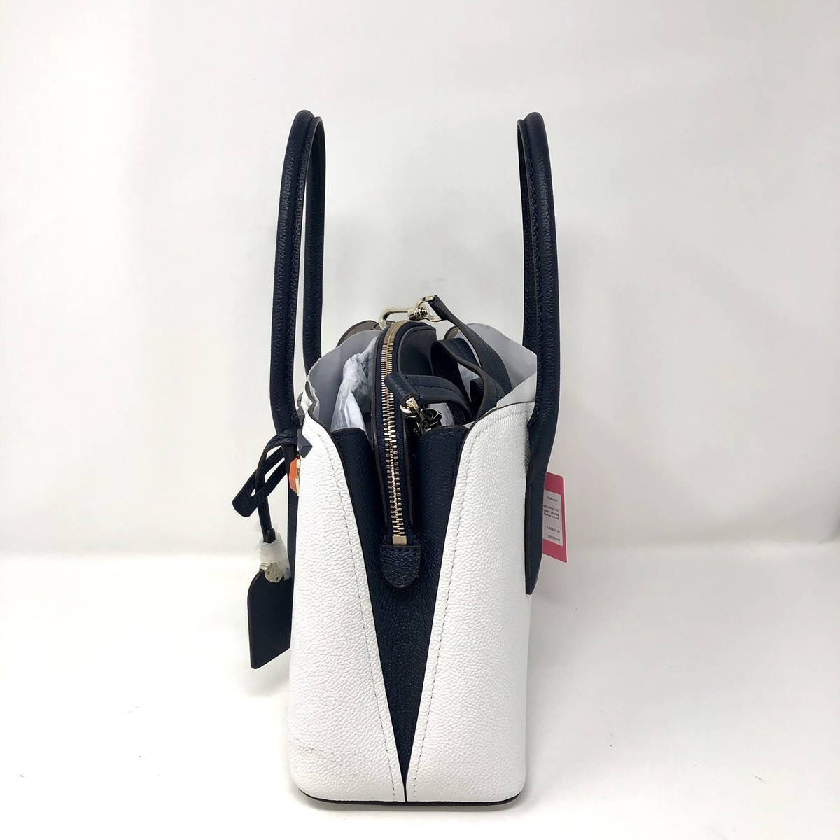 NWT Kate Spade Margaux Medium Jeweled Leather Satchel Optic White