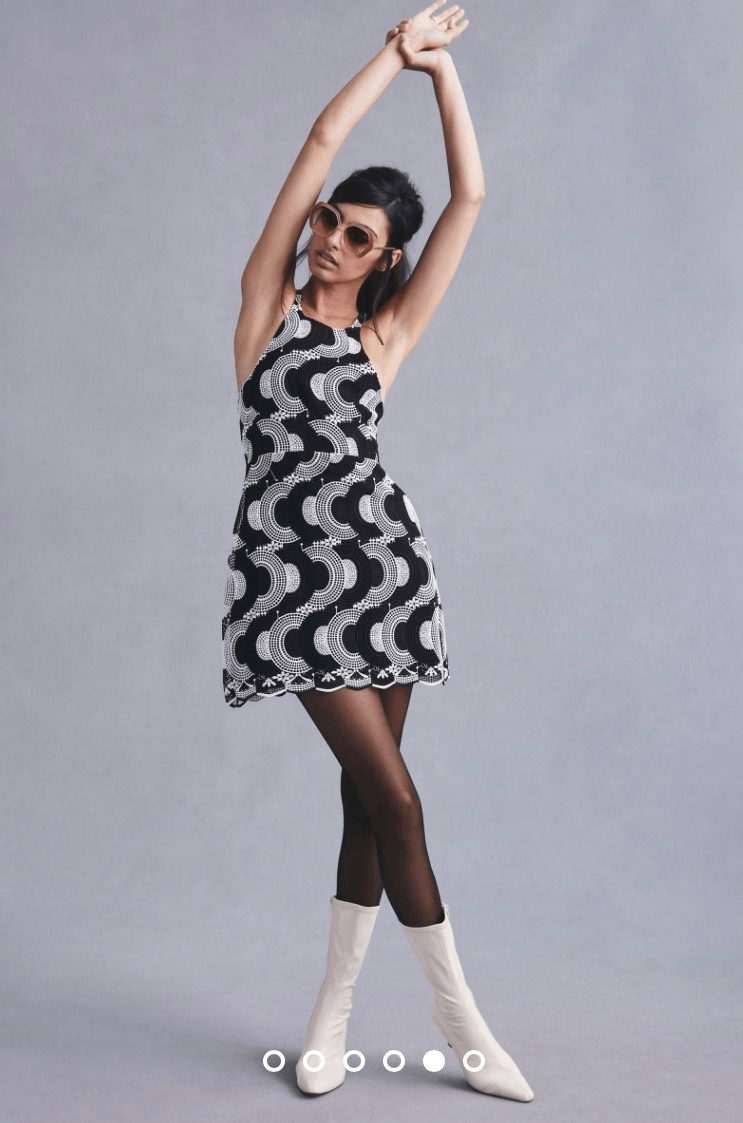 sea new york black everly embroidery halter dress All Eyes On You Halter Mini Dress