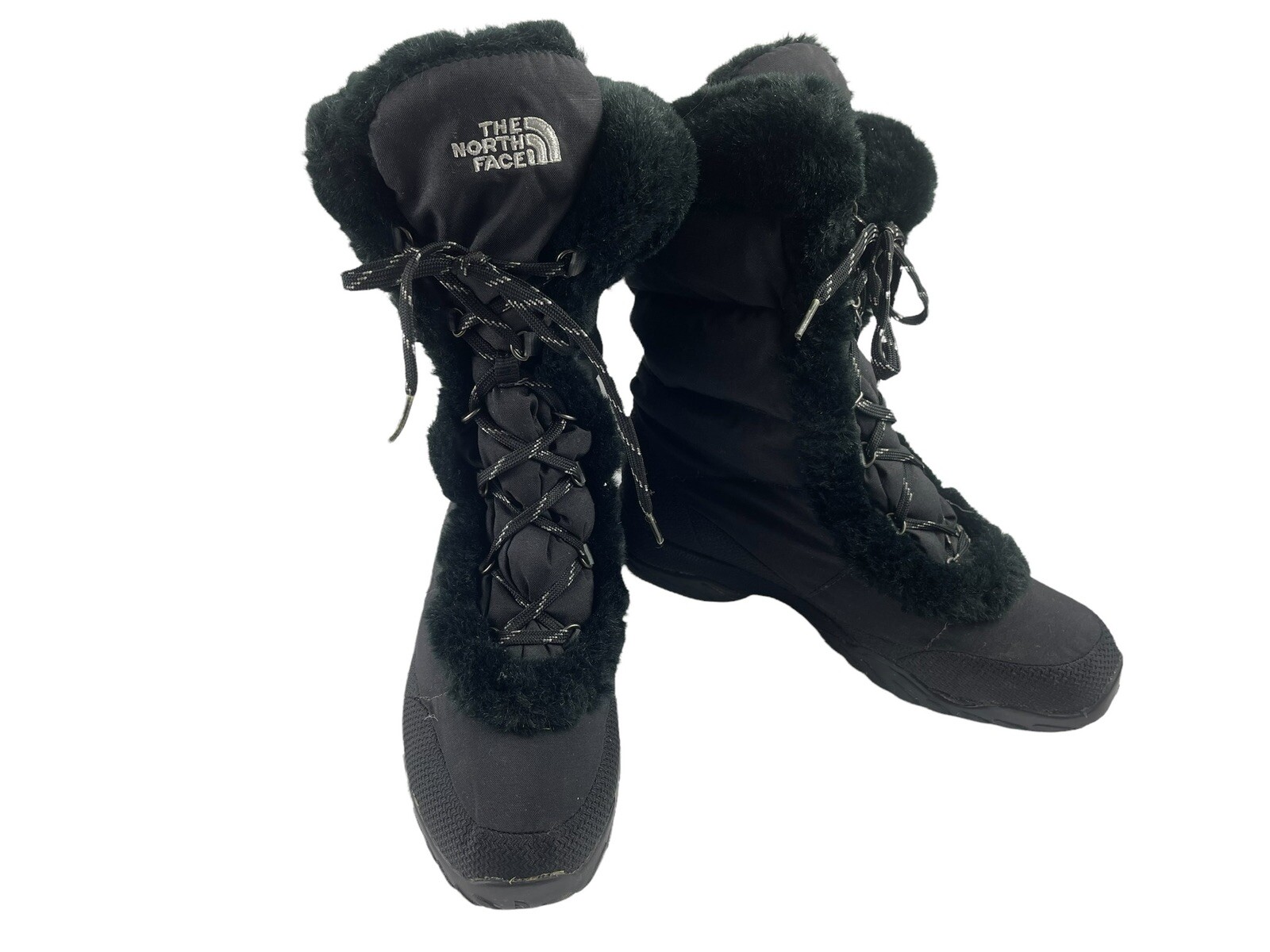 Goose Down Fur Lined Black Shoes 