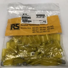 50 Pack of TE Connectivity DR-4-50 12AWG M5 Stud DuraSeal Crimp Ring Terminals
