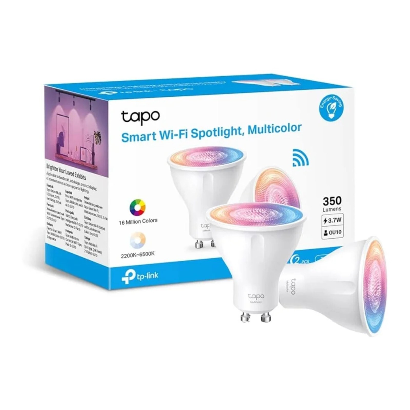 TP-Link Tapo L630 2-Pack GU10 LED Smart Wi-Fi Spotlight Multicolour Alexa/Google