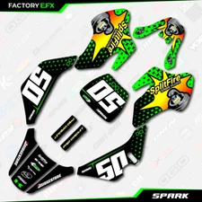 Green Spark Racing Graphics Kit fits Kawasaki KDX50 03-06 Decal Sticker KDX 50