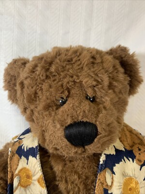 Ganz Cottage Collectibles Brown Teddy Bear By Lorraine Daisy Vest