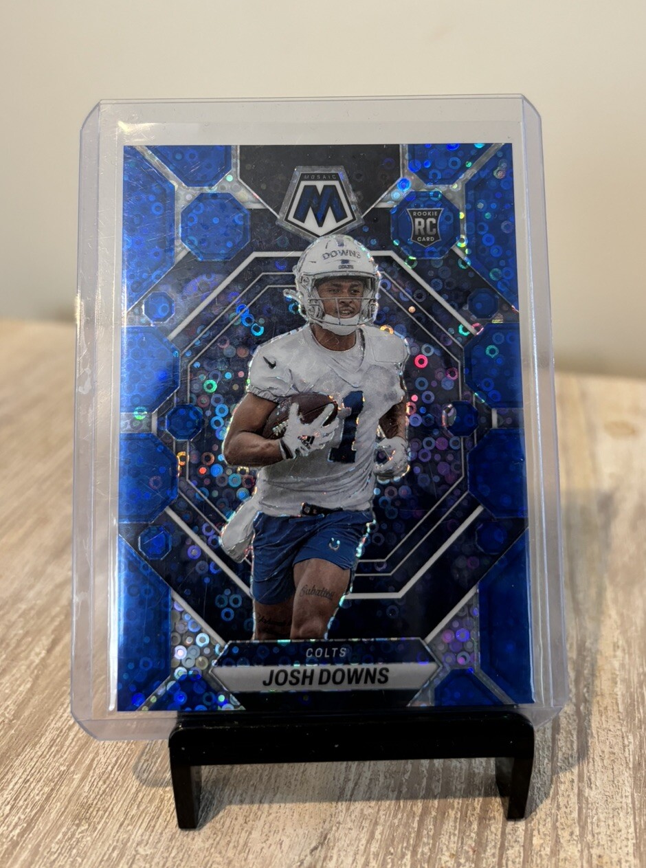 2023 Panini Mosaic No Huddle JOSH DOWNS Rookie Blue Disco Prizm /75 Colts #339