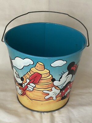 NOS Vintage Disney Sand Pail Mickey Minnie Pluto