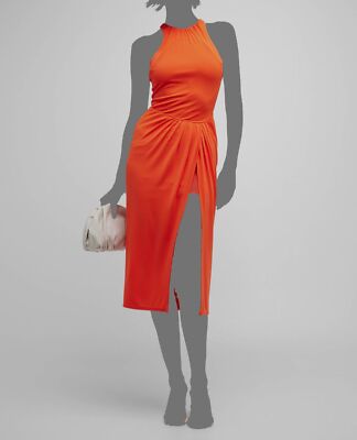 $365 Cinq à Sept Women's Orange Sleeveless Racerback Lezlie A-Line Dress Size 6