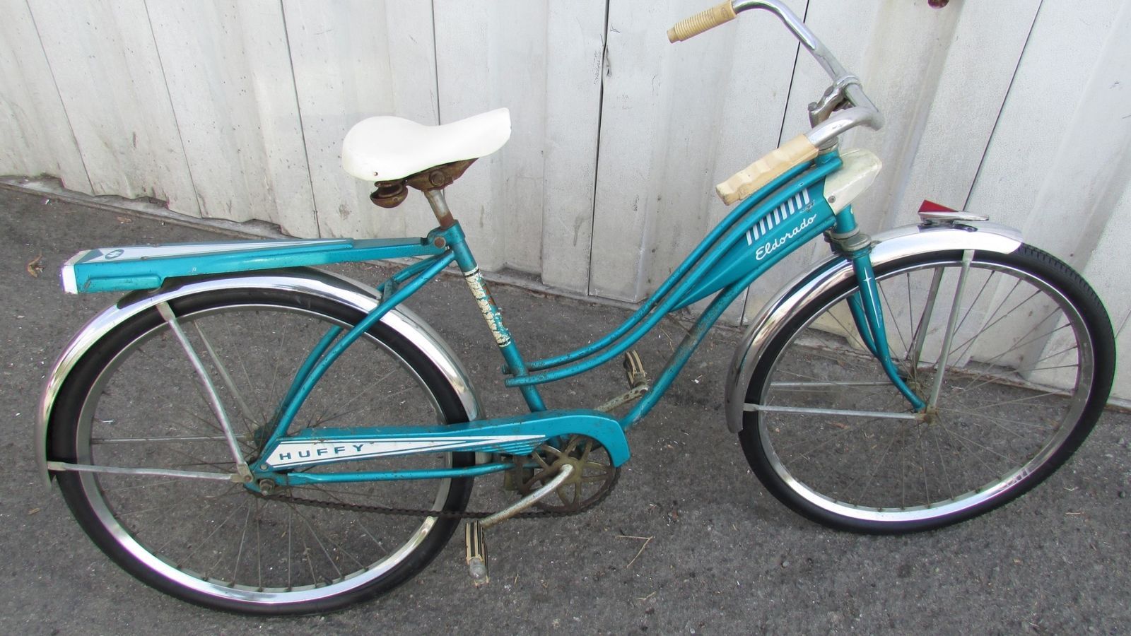 Vintage Huffy Eldorado men's women's bicycle tank decal sticker pair