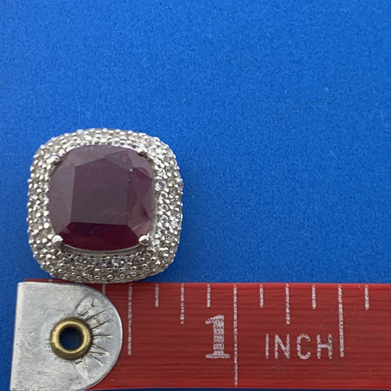 Designer Sterling Silver Ruby Solitaire Diamond A… - image 8