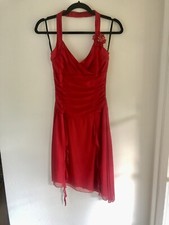 Windsor Women's Size M Red Vintage 90s Hankerchief Asymmetrical Hem Midi Length