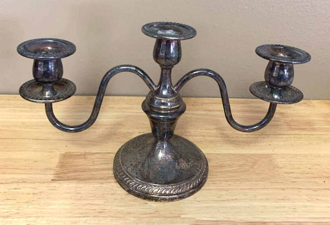 F. B. Rogers Silver Co キャンドルホルダー アンティーク Candelabra 3 Candle Holder Stick 1883 FB Rogers Silver Co Silver