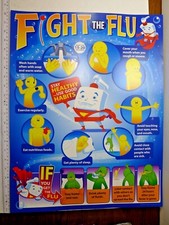 Brand New Fight the FLU educational wall Poster for school, hospital Clinic kid