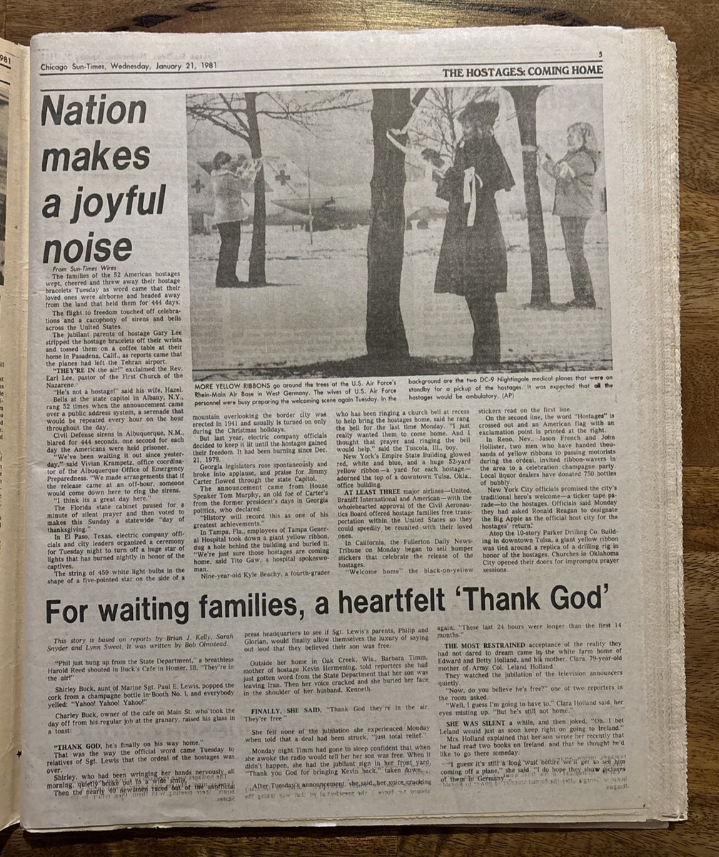 RARE Chicago Sun Times “Free At Last” Newspaper 1981