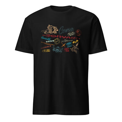 Corvair all models 2 sided silhouettes Short-Sleeve T-Shirt