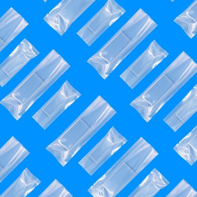 Pack of 100 Clear Drink Energy Mix Packaging Stick Pouches with Tear Notch