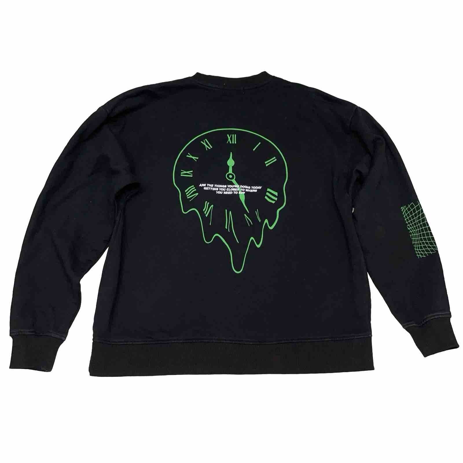 Mayfair The Label Sweatshirt One Size Black Clock Time Energy Trendy Quirky