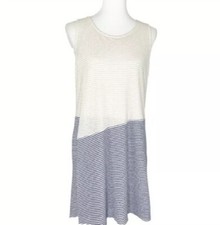 Mystree Tunic Dress Womens Size Small Blue White Stripe Sleeveless Coastal