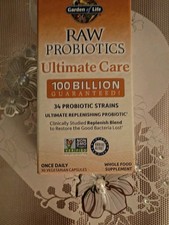Garden of Life Raw Probiotics Ultimate Care 100 Billion 30 Veg Caps 5/2027   