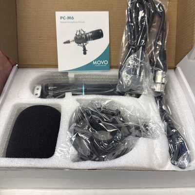 Movo PC-M6 Condenser Microphone Kit XLR USB Suspension Mount Pop Filter
