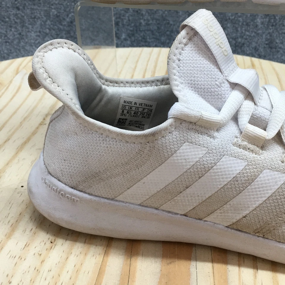 Adidas Shoes Womens 8 Cloudfoam Pure 2.0 Athletic Sneakers White Lace Up Low Top - Image 2 of 4