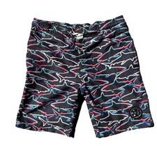 Vintage Maui and Sons Shark Boardshorts Kids 10/12 Swim Trunks Black