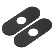 2pcs 6 Inch Escutcheon Hole Covers Stainless Steel Deck Plate, Black
