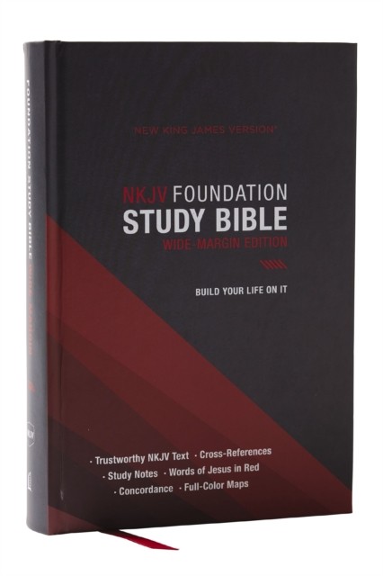 NKJV Foundation Study Bible, Wide-Margin, Black Hardcover, Red Letter