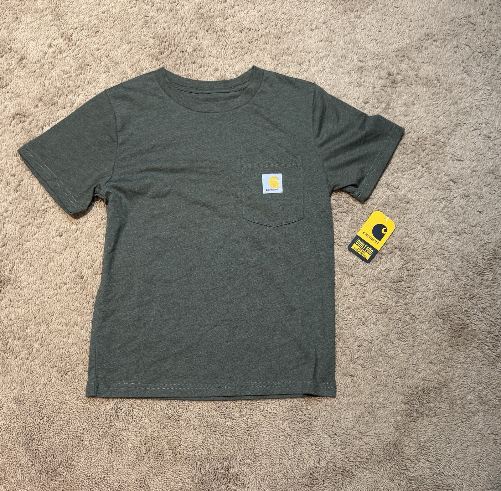 Carhartt Boys Small 8-10 Olive Tshirt - B