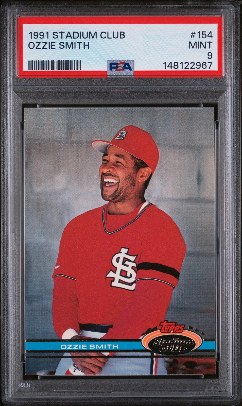1991 STADIUM CLUB #154 OZZIE SMITH PSA 9