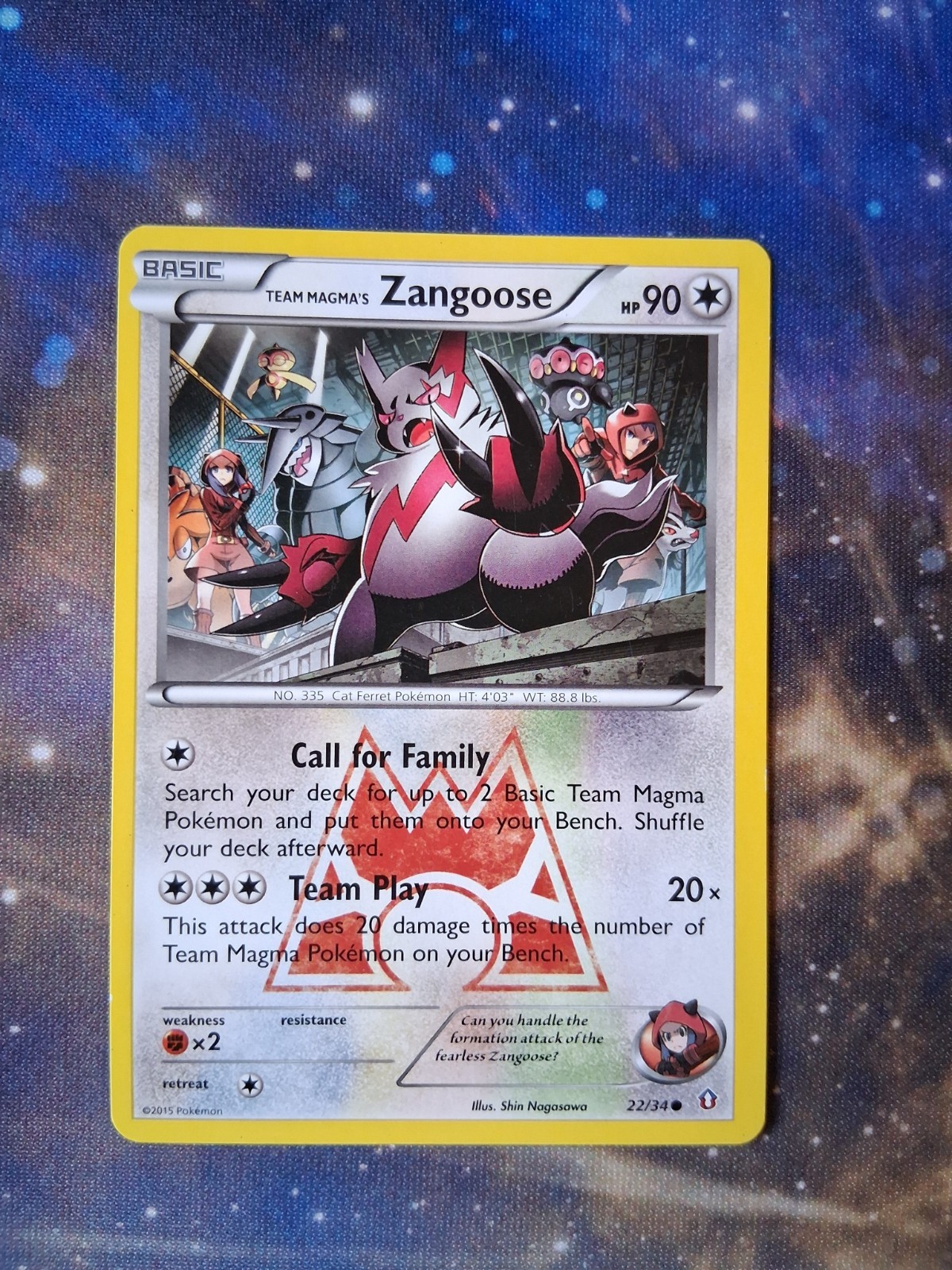 Team Magma's Zangoose 22/34 Double Crisis Regular