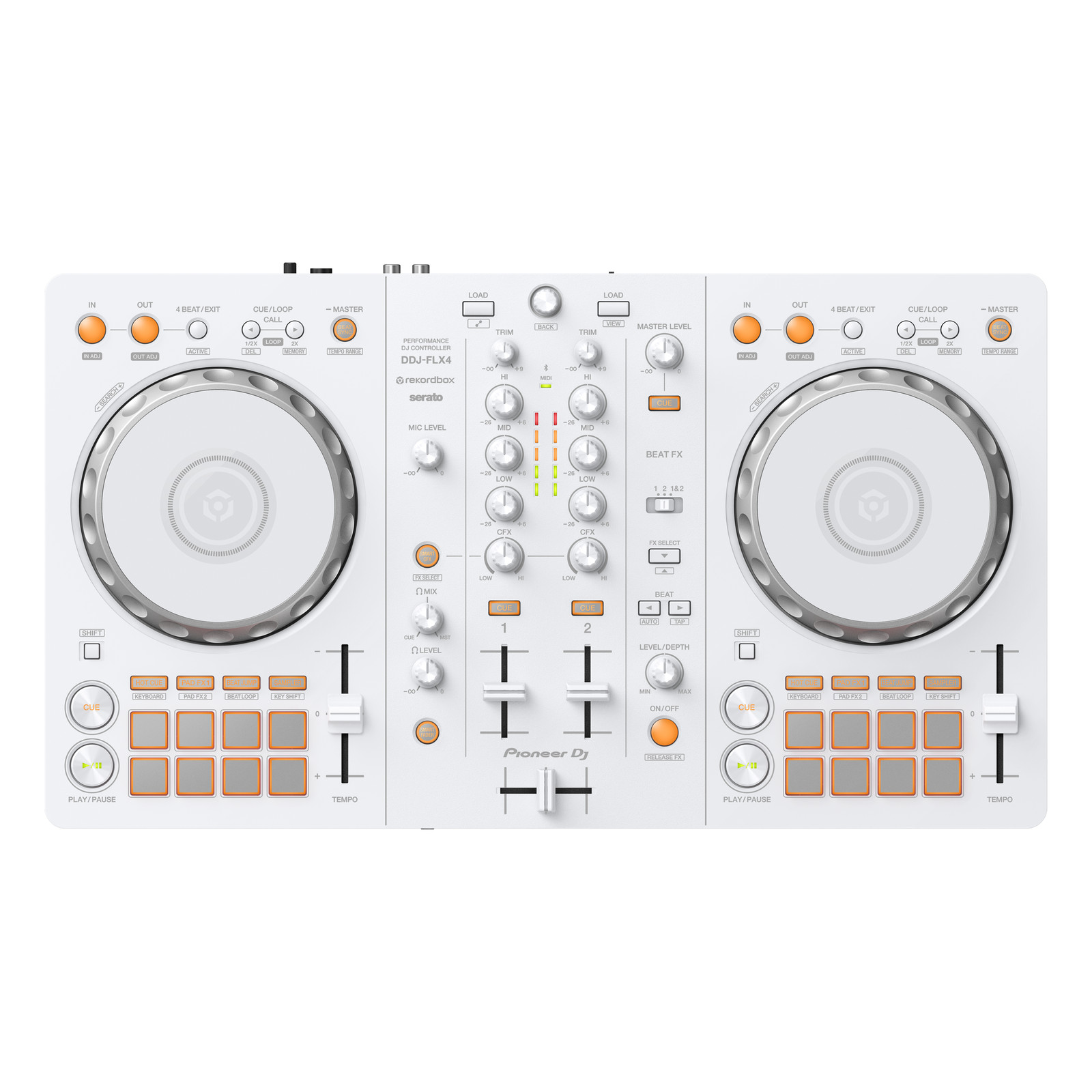 Pioneer DJ DDJ-FLX4 2-Channel DJ Controller for Rekordbox/Serato (White)