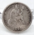 1890 Seated Liberty One Dime Silver Lot. H287