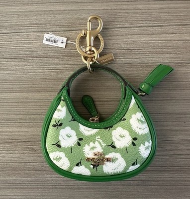 小物 Coach Mini Picture Frame Keychain Green NWT Coach Mini Carmen Bag Charm Coin Purse Floral Print CBL08