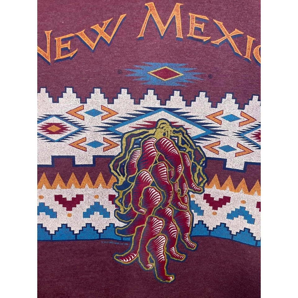 Camisa De Colección Nuevo México Chili Pimienta India Gráfico Púrpura Camiseta De Colección Años 90 Grande  Foto 4 de 4